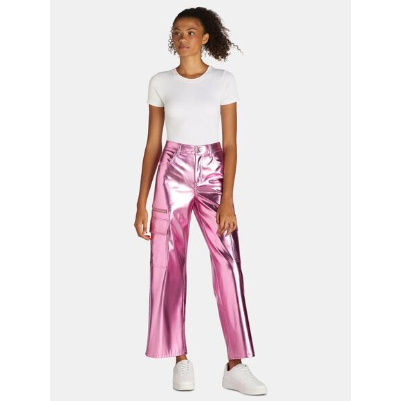 Copied - No Boundaries Cargo Wide Leg Pink - Picture 3 of 5